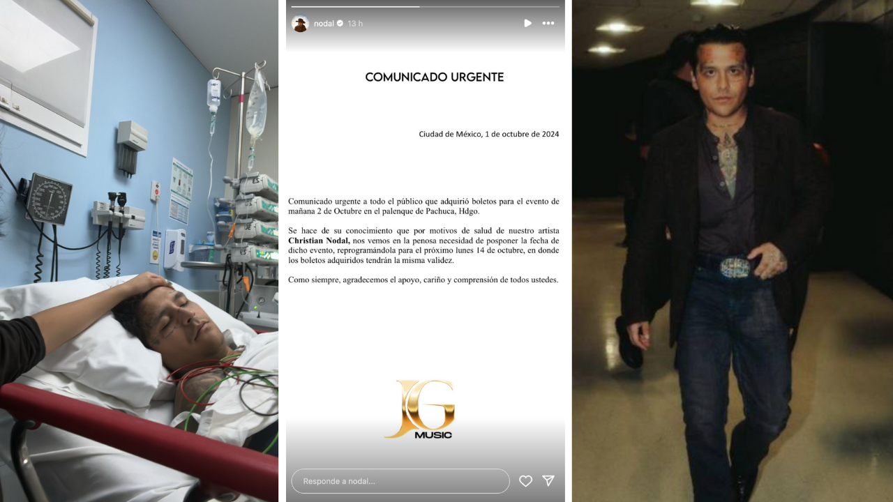 El cantante Christian Nodal alarmó a sus seguidores tras ser hospitalizado de emergencia.