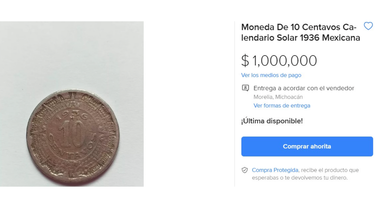 Una moneda de 10 centavos puede alcanzar el millón de pesos.