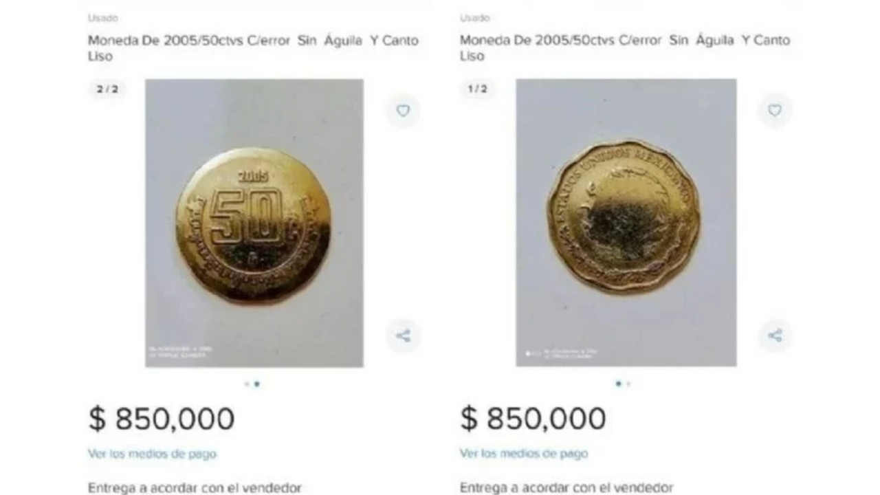 Una moneda de 50 centavos que, debido a sus características raras